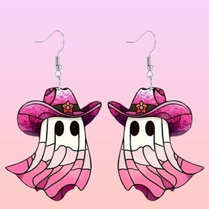 BREAST CANCER AWARENESS PIERCED EARRINGS.